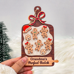 Personalized Grandma Ornament - Custom 3 Layered Wooden Ornament, Grandkids Keepsake, Christmas Gifts for Grandmother Nana Gigi Mimi, Grandma's Perfect Batch