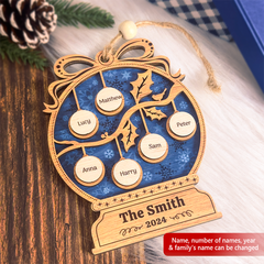 Personalized Family Ornament - Customized Name 3 Layered Wooden Ornament, Gift Ideas for Friends Men Women, Christmas Hanging Decor