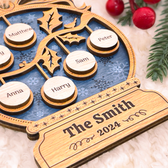 Personalized Family Ornament - Customized Name 3 Layered Wooden Ornament, Gift Ideas for Friends Men Women, Christmas Hanging Decor