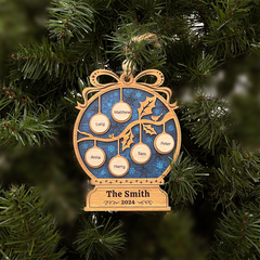 Personalized Family Ornament - Customized Name 3 Layered Wooden Ornament, Gift Ideas for Friends Men Women, Christmas Hanging Decor