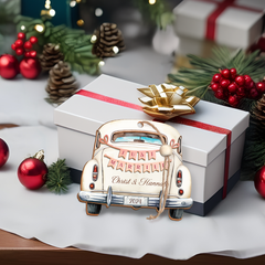 Personalized First Christmas Married Ornament - Customized Names 3 Layered Wooden Ornament, Newlywed Christmas Ornament, Gifts For Couple Bride Groom