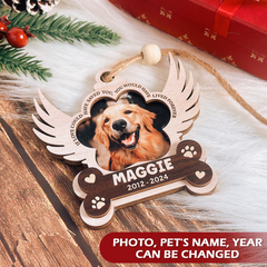 Personalized Pet Memorial Ornament, Dog Memorial 3 Layered Wooden Ornament, Sympathy Gifts Christmas Ornaments for Dog Lovers