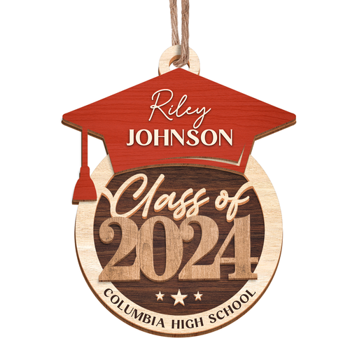 Personalized Graduation Ornament - Custom 3 Layered Wooden Ornament, Congrats Graduate Ornaments, Gifts Ideas for Boys Girls High School College Class