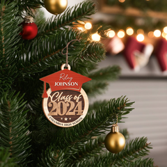 Personalized Graduation Ornament - Custom 3 Layered Wooden Ornament, Congrats Graduate Ornaments, Gifts Ideas for Boys Girls High School College Class