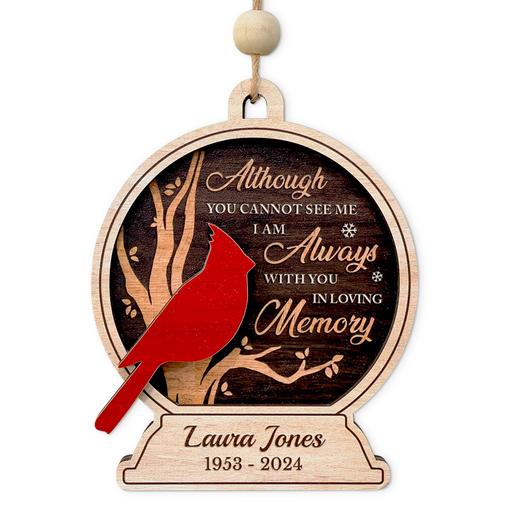 Personalized Human Memorial Ornament - Custom 3 Layered Wooden Ornament, Bereavement Sympathy Gifts for Loss of Loved One, Remembrance of Loss Dad Mom