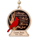 Personalized Human Memorial Ornament - Custom 3 Layered Wooden Ornament, Bereavement Sympathy Gifts for Loss of Loved One, Remembrance of Loss Dad Mom