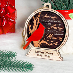 Personalized Human Memorial Ornament - Custom 3 Layered Wooden Ornament, Bereavement Sympathy Gifts for Loss of Loved One, Remembrance of Loss Dad Mom