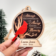 Personalized Human Memorial Ornament - Custom 3 Layered Wooden Ornament, Bereavement Sympathy Gifts for Loss of Loved One, Remembrance of Loss Dad Mom