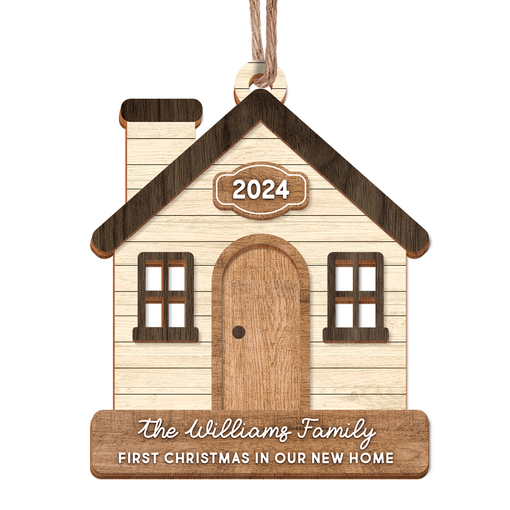 Personalized New Home Ornament - Customized 3 Layered Wooden Ornament, First Christmas in New Home Ornament, Housewarming Gifts for Couple Friend