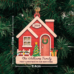 Personalized New Home Ornament - Customized 3 Layered Wooden Ornament, New Home Decor Gifts for Family, Gifts Idea for Housewarming, Couple, Best Friends