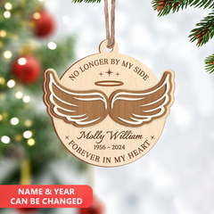 Personalized Human Memorial Ornament - Custom 3 Layered Wooden Ornament, Sympathy Gifts for Loss of Loved One, Bereavement Gifts, Forever in My Heart