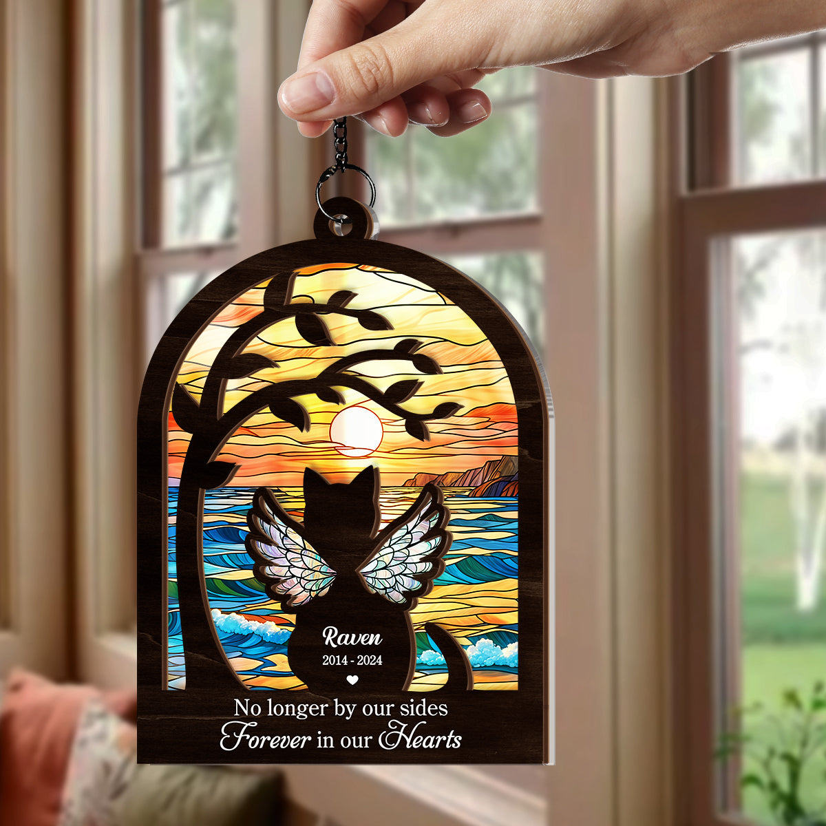 Personalized Pet Memorial Ornament, Dog Memorial Suncatcher Ornament, Sympathy Gift Christmas Ornaments for Dog Lovers
