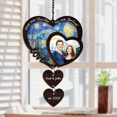 Personalized Couple Suncatcher Ornament, Custom Photo Wedding Gift, Christmas Ornaments, Anniversary Decoration