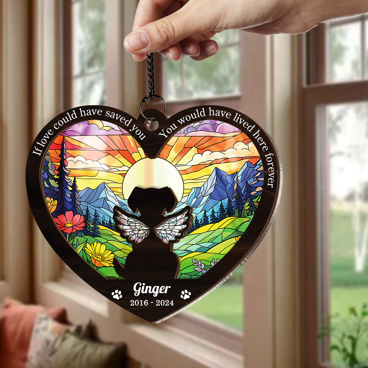 Personalized Pet Memorial Ornament, Dog Memorial Suncatcher Ornaments, Loss of Pet Christmas Ornaments for Dog Lovers