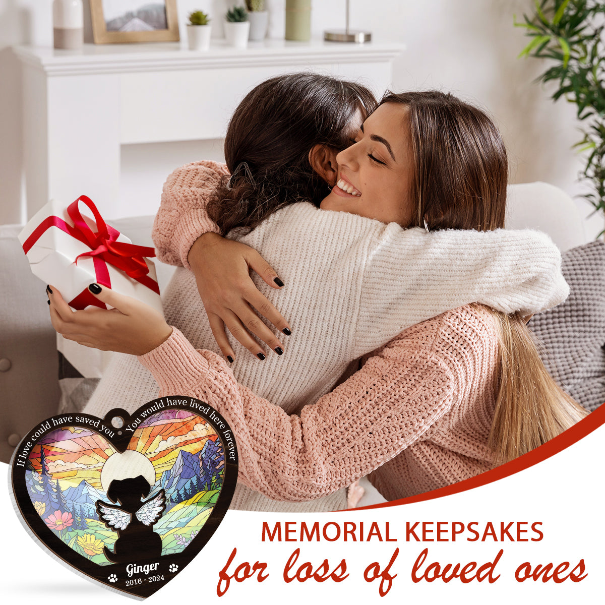Personalized Pet Memorial Ornament, Dog Memorial Suncatcher Ornaments, Loss of Pet Christmas Ornaments for Dog Lovers