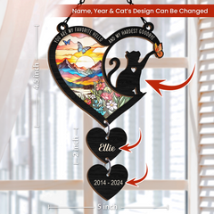 Personalized Pet Memorial Ornament, Cat Memorial Suncatcher Ornaments, Remembrance Loss of Pet Christmas Ornaments for Cat Lovers