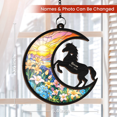 Personalized Horse Lover Suncatcher Ornament, Memorial Pet Christmas Decorations, Custom Window Hanging