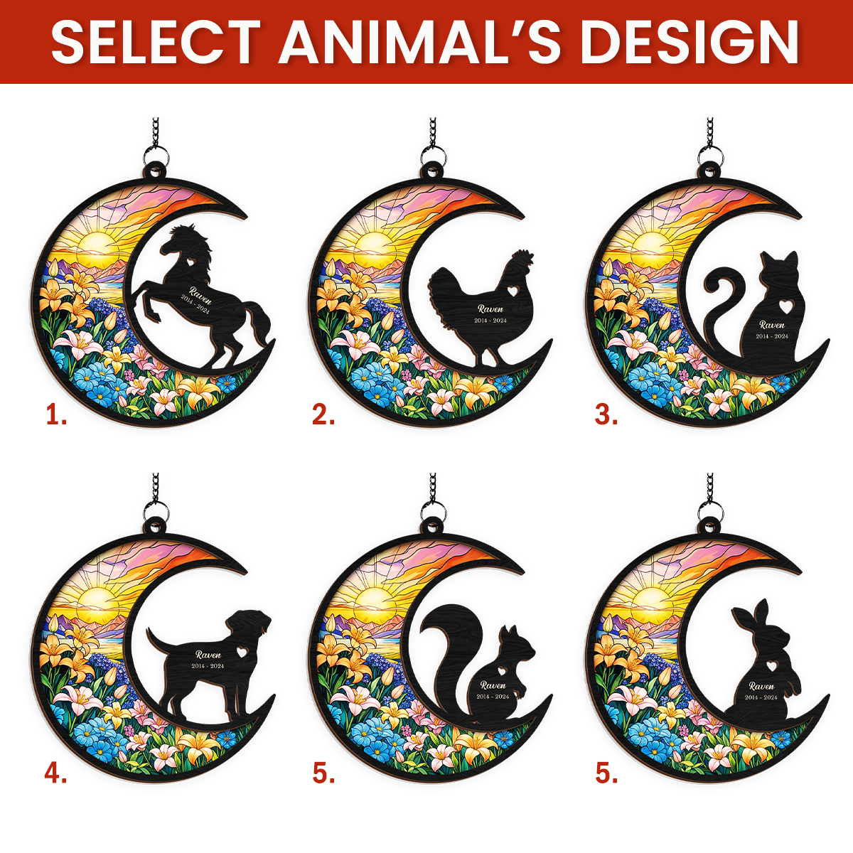 Personalized Horse Lover Suncatcher Ornament, Memorial Pet Christmas Decorations, Custom Window Hanging
