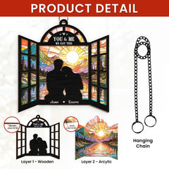 Personalized Couple Suncatcher Ornament You & Me We Got This, Gift for Wedding, Engagement Christmas Decoration, Window Hanging Sign