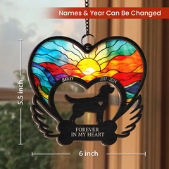 Personalized Pet Memorial Ornament, Dog Memorial Suncatcher Ornaments, Remembrance Loss of Pet Christmas Ornaments for Dog Lovers