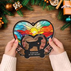 Personalized Pet Memorial Ornament, Dog Memorial Suncatcher Ornaments, Remembrance Loss of Pet Christmas Ornaments for Dog Lovers