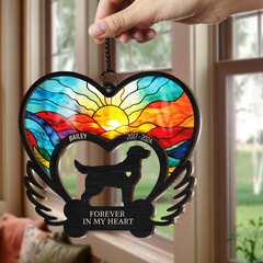 Personalized Pet Memorial Ornament, Dog Memorial Suncatcher Ornaments, Remembrance Loss of Pet Christmas Ornaments for Dog Lovers