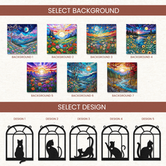 Personalized Pet Memorial Ornament, Cat Memorial Suncatcher Ornaments, Christmas Window Hanging Decoration for Cat Lovers