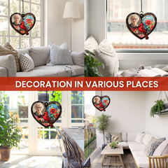 Personalized Memorial Suncatcher Ornament, Custom Photo Hanging Keepsake, Loss of Loved Ones Sympathy Christmas Ornaments, Window Suncatcher