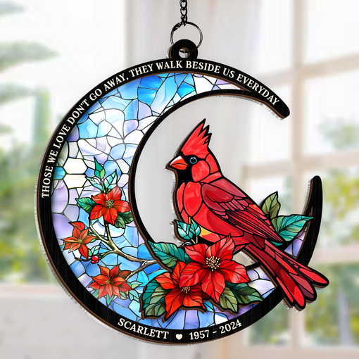 Personalized Memorial Suncatcher Ornament, Custom Window Hanging Keepsake, Loss of Loved Ones Sympathy Christmas Ornaments