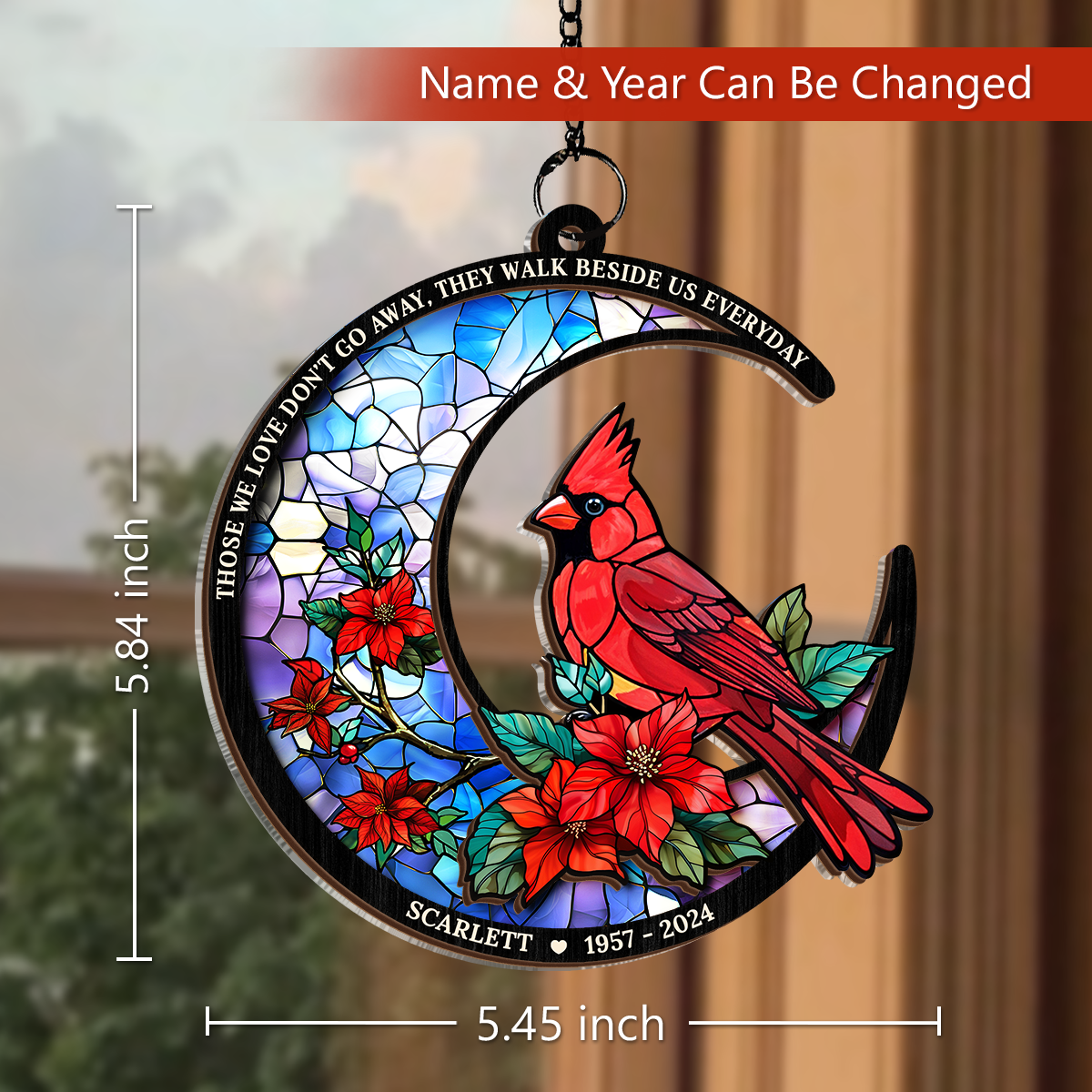 Personalized Memorial Suncatcher Ornament, Custom Window Hanging Keepsake, Loss of Loved Ones Sympathy Christmas Ornaments