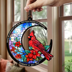 Personalized Memorial Suncatcher Ornament, Custom Window Hanging Keepsake, Loss of Loved Ones Sympathy Christmas Ornaments