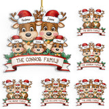 Personalized Family Ornament - Customized Shaped Acrylic Ornaments, Custom Name Reindeer Xmas Ornament, Customized Christmas Hanging Decoration Gifts