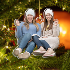 Personalized Best Friend Photo Ornament - Customized Besties Picture Shaped Acrylic Ornaments, Gift for Friends Bestie, Custom Christmas Ornaments
