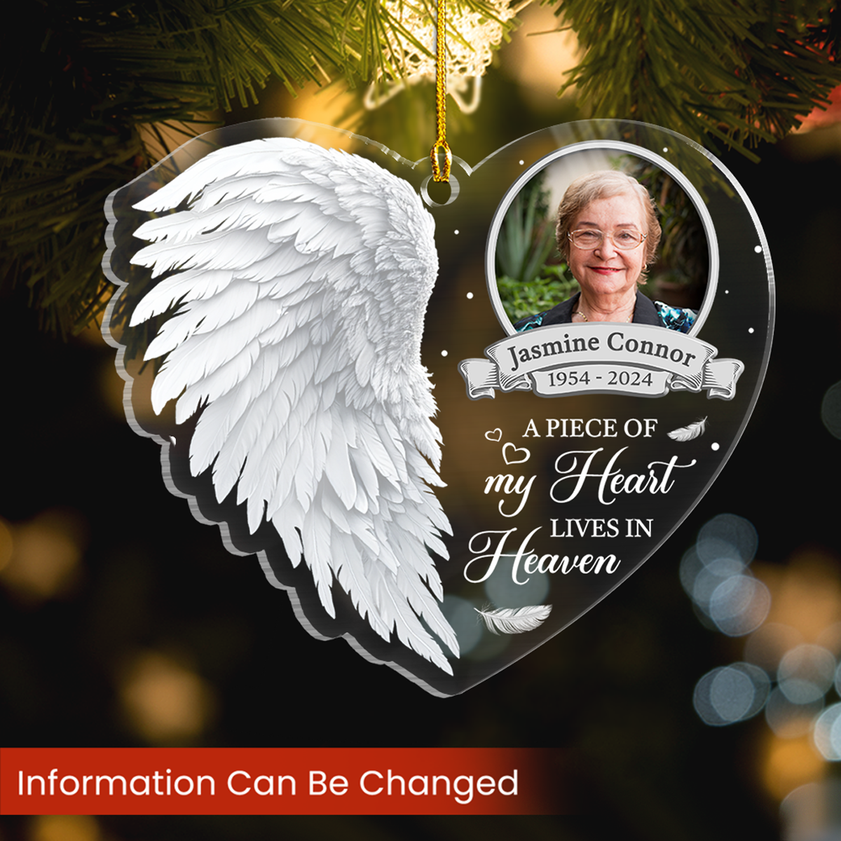 Personalized Human Memorial Ornament - Customized Photo Shaped Acrylic Ornaments, Sympathy Gifts for Loss of Loved One, Bereavement Gifts