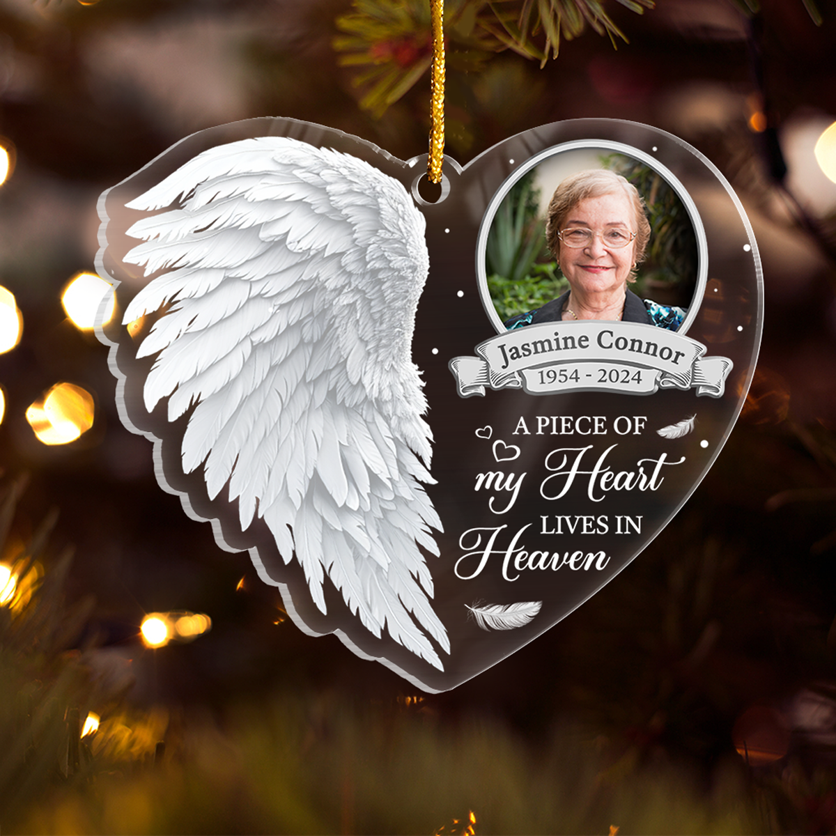Personalized Human Memorial Ornament - Customized Photo Shaped Acrylic Ornaments, Sympathy Gifts for Loss of Loved One, Bereavement Gifts