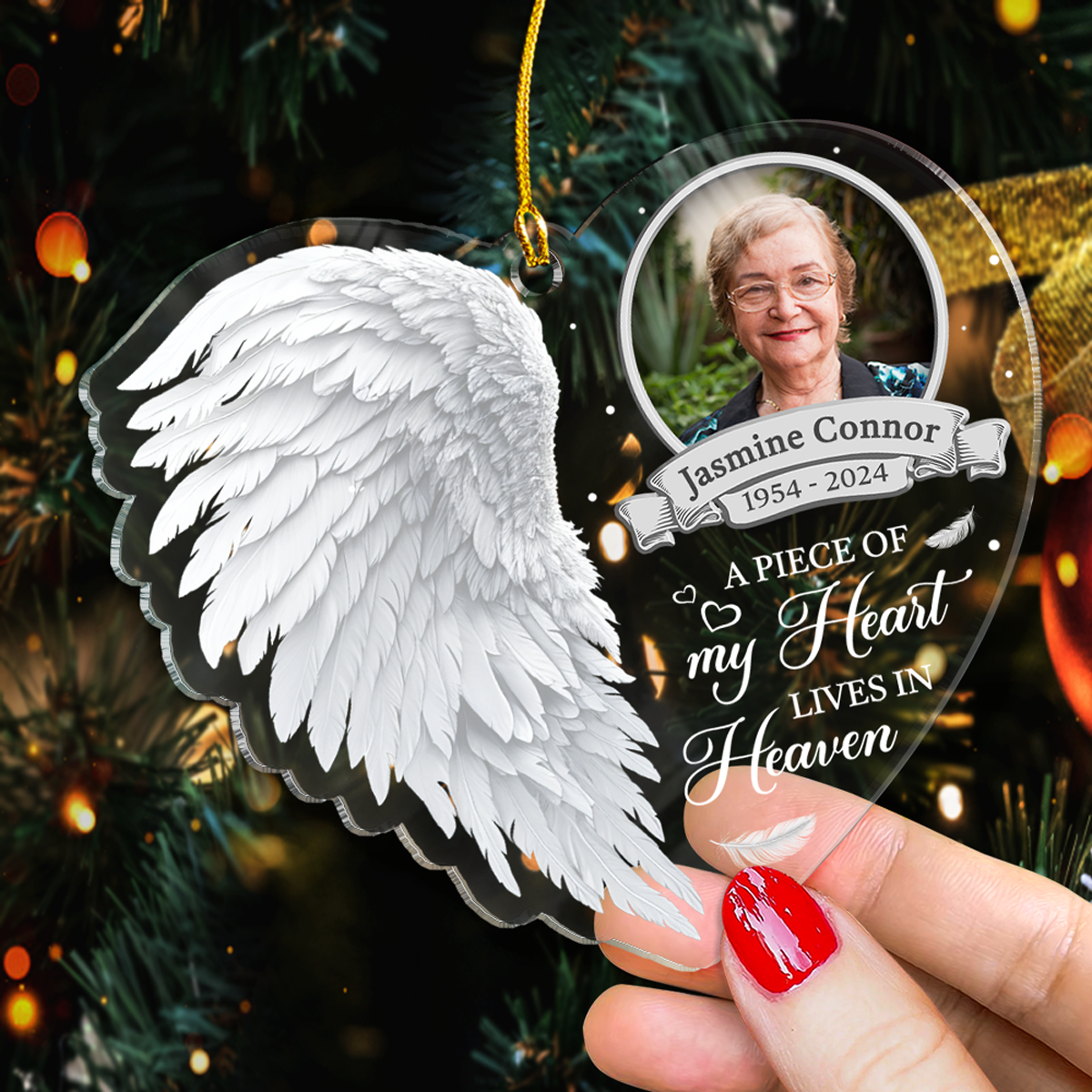 Personalized Human Memorial Ornament - Customized Photo Shaped Acrylic Ornaments, Sympathy Gifts for Loss of Loved One, Bereavement Gifts