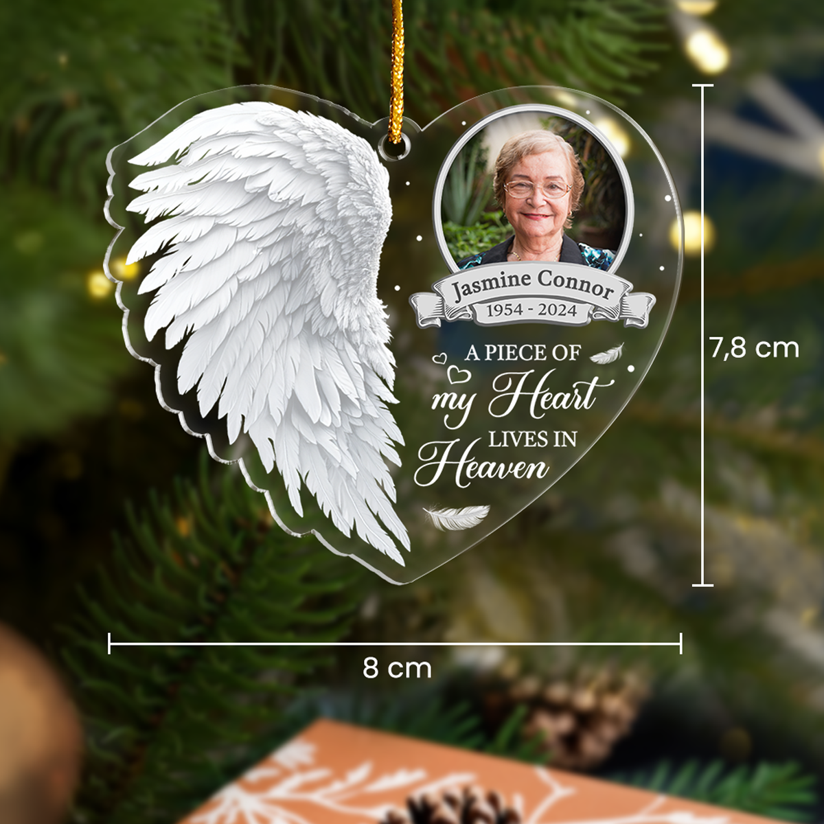 Personalized Human Memorial Ornament - Customized Photo Shaped Acrylic Ornaments, Sympathy Gifts for Loss of Loved One, Bereavement Gifts