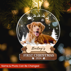 Personalized Dog Cat Photo Ornament - Customized Pets Photo Shaped Acrylic Ornaments, Acrylic Dog Cat First Christmas Ornaments, Gift for Pet Lovers