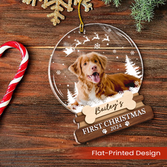 Personalized Dog Cat Photo Ornament - Customized Pets Photo Shaped Acrylic Ornaments, Acrylic Dog Cat First Christmas Ornaments, Gift for Pet Lovers