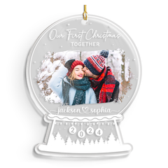 Personalized Couple Ornament - Customized Photo Shaped Acrylic Ornaments, Our First Christmas Together, Gifts for Couples