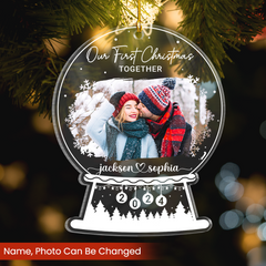 Personalized Couple Ornament - Customized Photo Shaped Acrylic Ornaments, Our First Christmas Together, Gifts for Couples