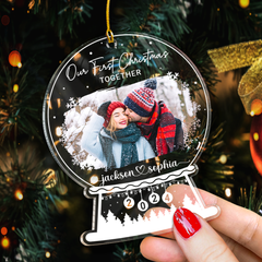 Personalized Couple Ornament - Customized Photo Shaped Acrylic Ornaments, Our First Christmas Together, Gifts for Couples