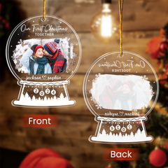 Personalized Couple Ornament - Customized Photo Shaped Acrylic Ornaments, Our First Christmas Together, Gifts for Couples