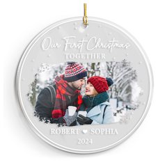 Personalized Couple Ornament - Customized Couple Photo Shaped Acrylic Ornaments, Our First Christmas Together, Gifts for Husband Wife