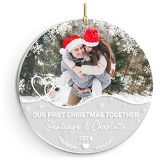 Personalized Couple Ornament - Customized Photo Shaped Acrylic Ornaments, Gifts for Husband Wife, Our First Christmas Together
