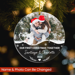 Personalized Couple Ornament - Customized Photo Shaped Acrylic Ornaments, Gifts for Husband Wife, Our First Christmas Together
