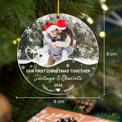 Personalized Couple Ornament - Customized Photo Shaped Acrylic Ornaments, Gifts for Husband Wife, Our First Christmas Together