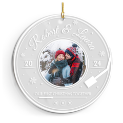 Personalized Couple Ornament - Customized Couple Photo Shaped Acrylic Ornaments, Gifts for Husband Wife, Our First Christmas