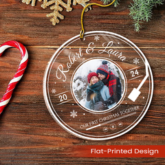Personalized Couple Ornament - Customized Couple Photo Shaped Acrylic Ornaments, Gifts for Husband Wife, Our First Christmas