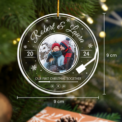 Personalized Couple Ornament - Customized Couple Photo Shaped Acrylic Ornaments, Gifts for Husband Wife, Our First Christmas